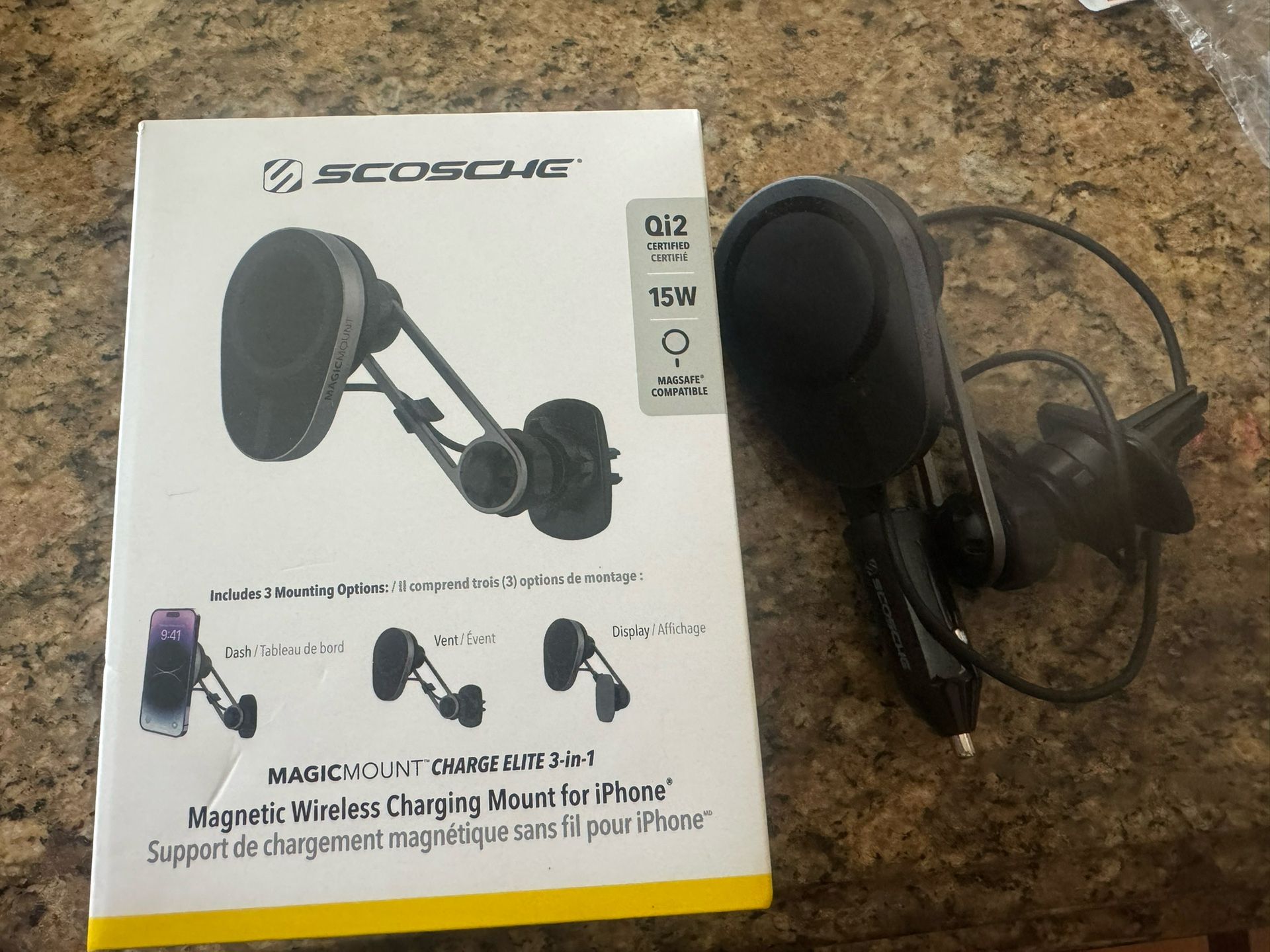 Scoshe Magic mount Charge Elite 3-in1 Magnetic Wireless Charging Mount For iPhone 
