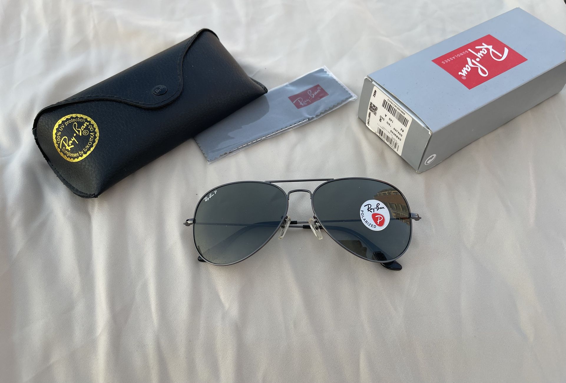 Aviator 3025 Black Polarized Lenses Sunglasses 