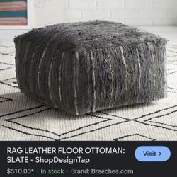Rag Leather Ottoman