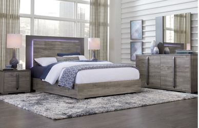 5 piece park slope gray queen bedroom set