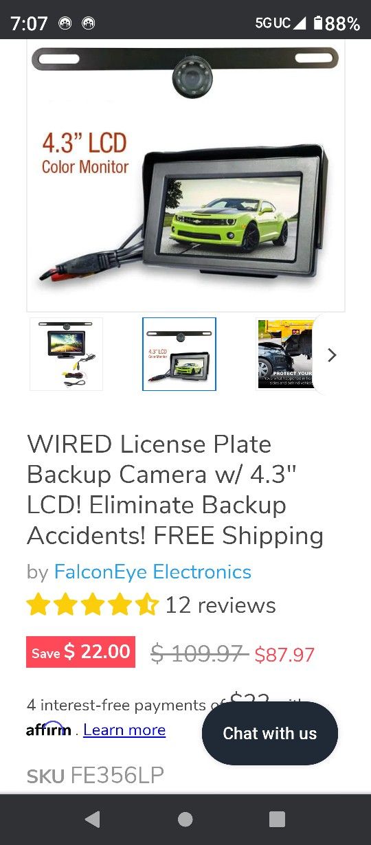 backup camera with monitor