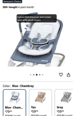 Ingenuity Gas Relief and Anti-Colic Baby Bouncer Seat and Rocker, Gentle Belly Massage to Relax and Soothe Bellies, Instant Tummy Soother, 20 Songs an