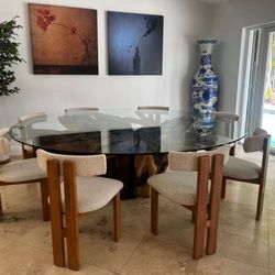 🔥 Luxury Designer Dining Table Set – Crate & Barrel Chairs – $3,600 🔥  Beautiful designer dining table set in excellent condition.