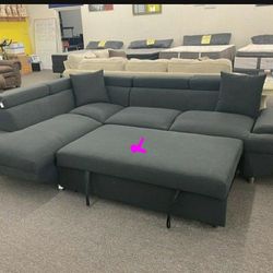 Miami Gray Sleeper Sectional Sofa 
