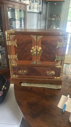 Japanese Tansu Style Burl Box 