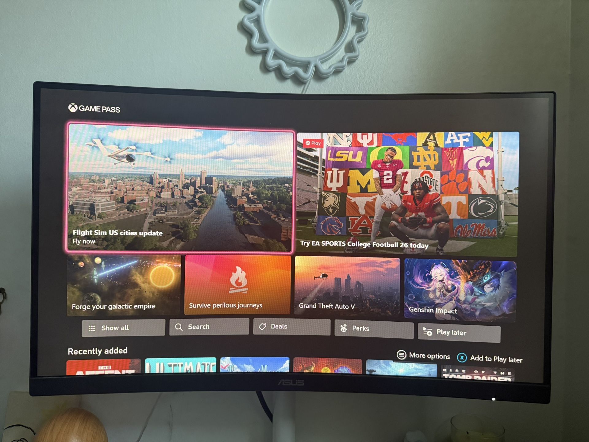 Asus 27” Curved Monitor