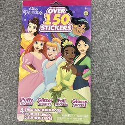 Disney Princess Sticker book, 4 Sheets Over 150 Stickers, 2021