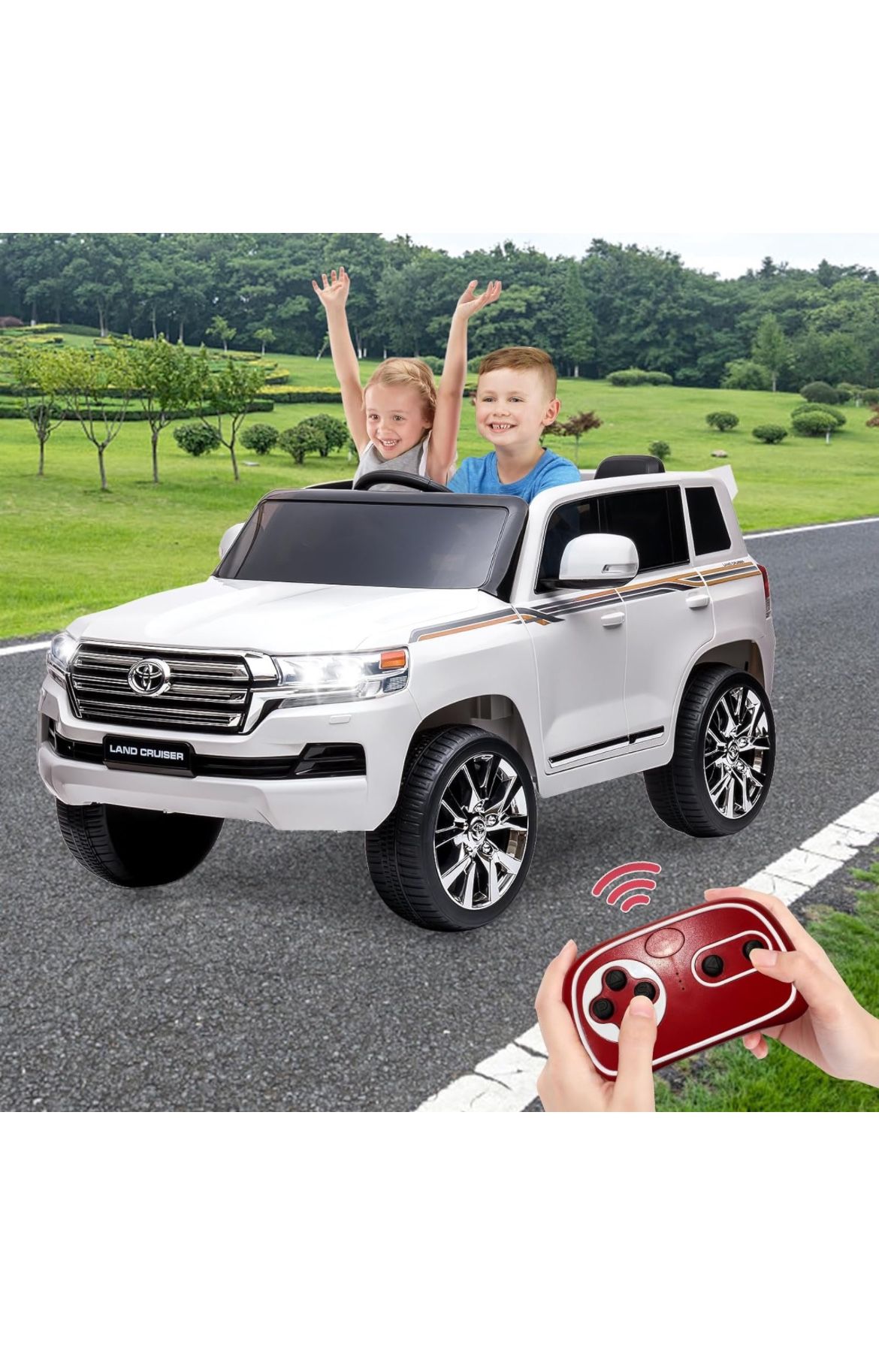 Electric Kids Ride on SUV Car, 2 Seater Truck Toyota Land Cruiser With Parent Remote Control - New In Box