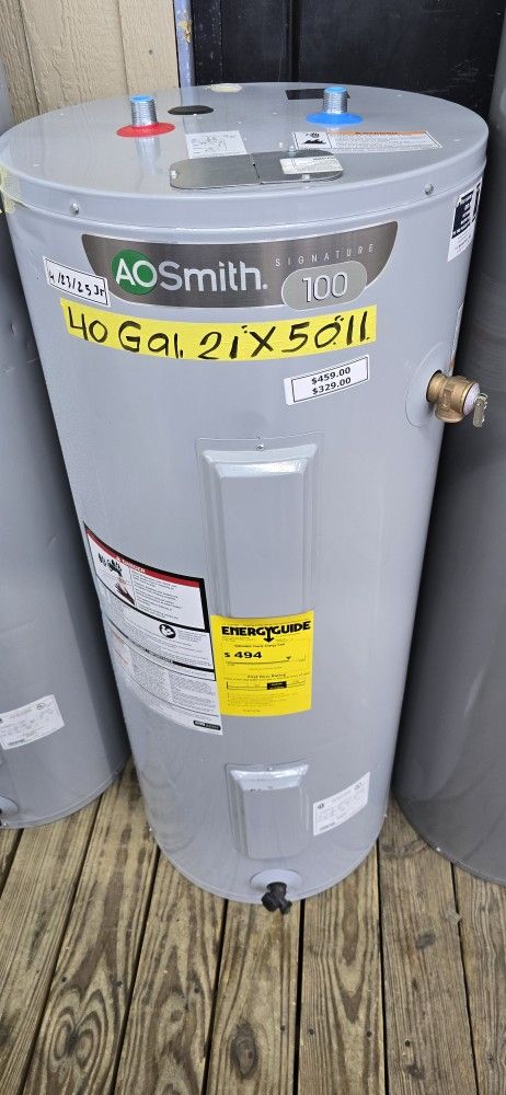 40 Gallons Electric Water Heater 1 Year Warranty Garantia Por Escrito