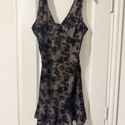 Floral Mesh V Neck Ruffle Bodycon Midi Dress for Women