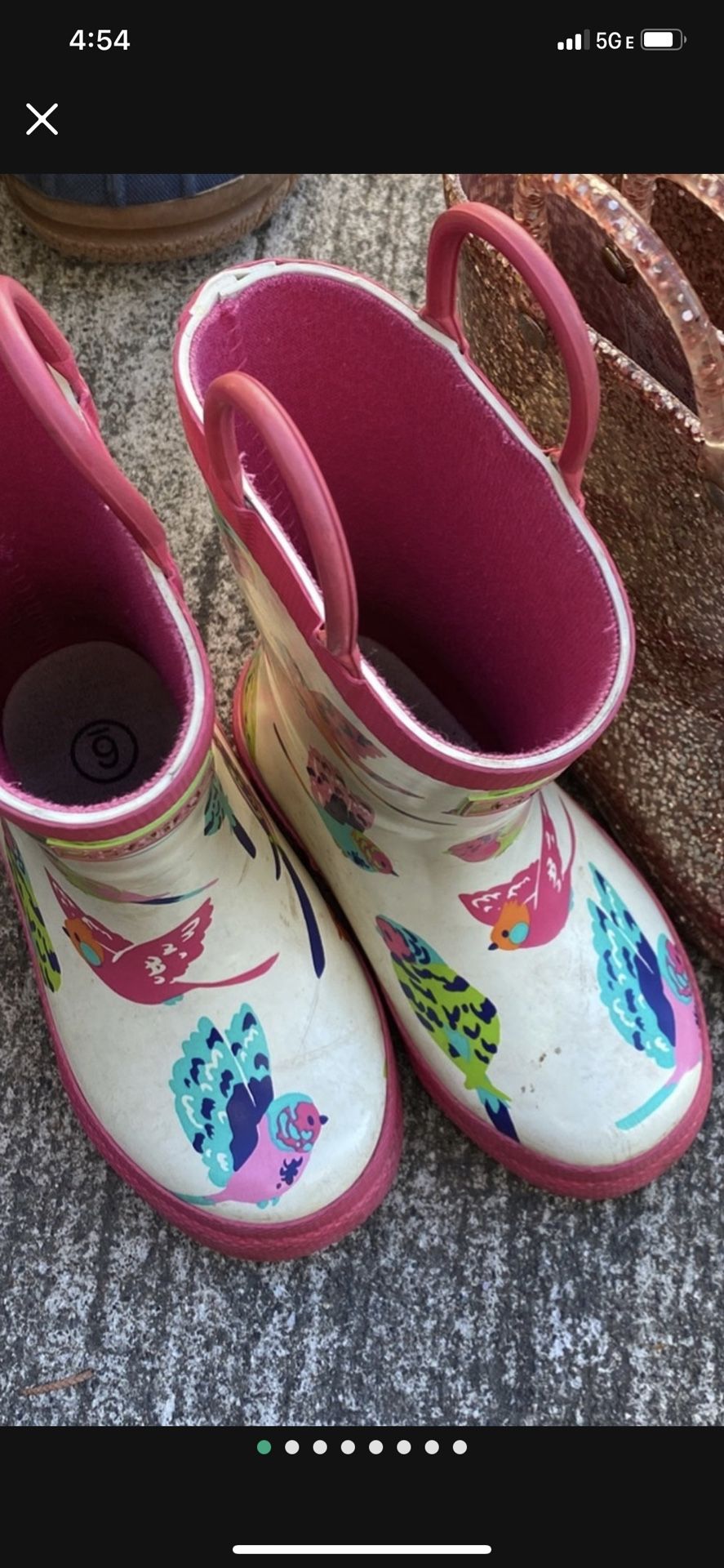 Rain Boots For Girls Size 6T Great For Outdoors 