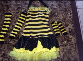 Adult small Halloween bumblebee costume leg Avenue