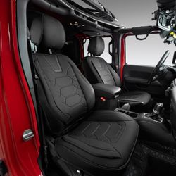 *NEW* OASIS AUTO Custom Seat Covers Jeep Wrangler JL Full Set PU Leather Black