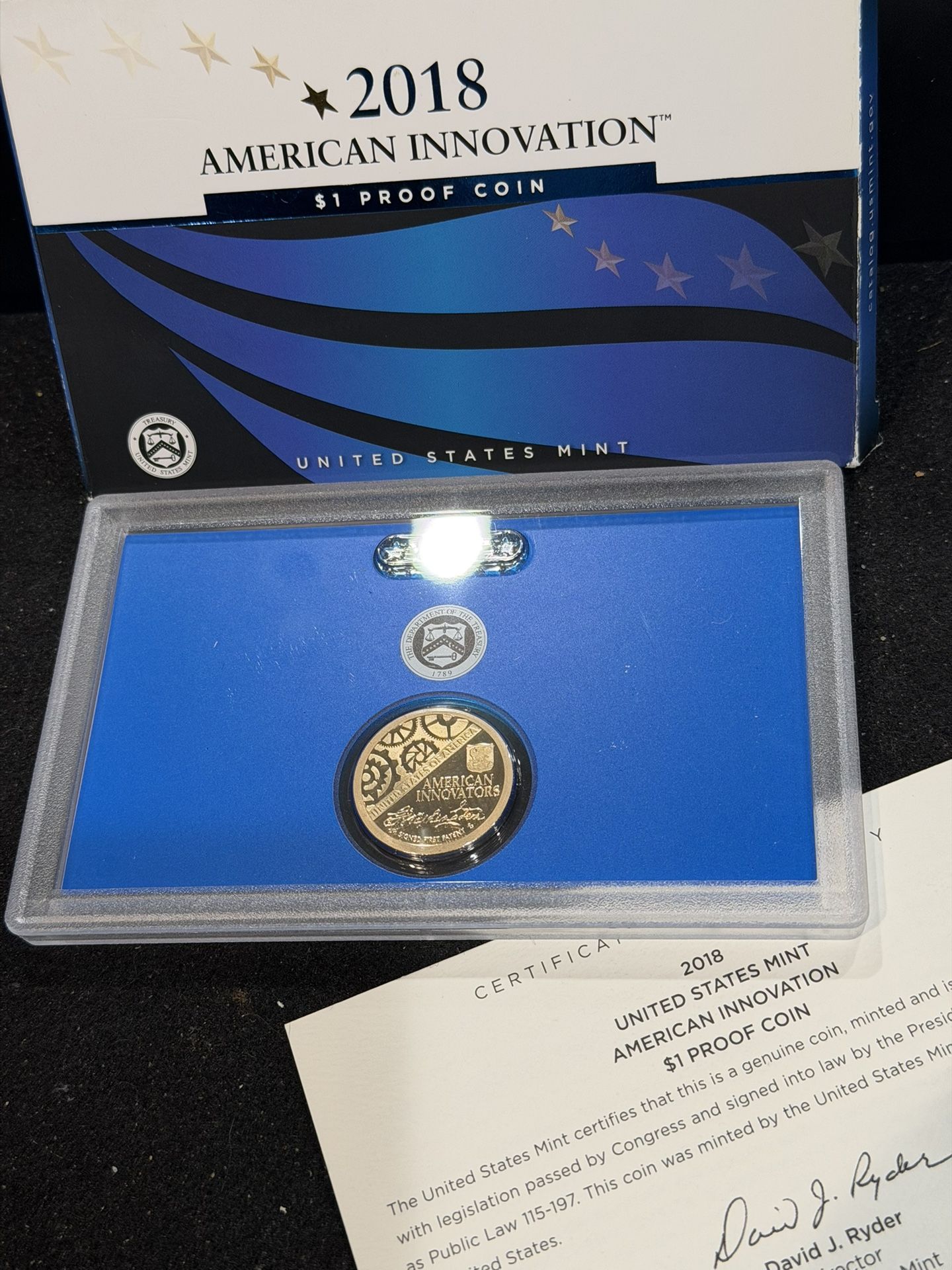 2018 S Gem Proof American Innovation Dollar In Original Government Package With COA