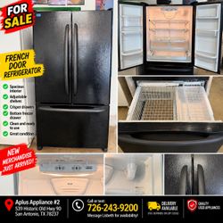 Black French Door Refrigerator with Bottom Freezer
