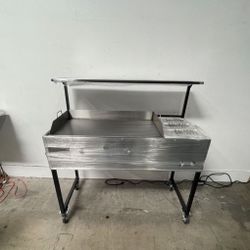 Plancha De 36” Con 3 Charolas Baño María Y Repisa | Incluye Manguera Con Regulador