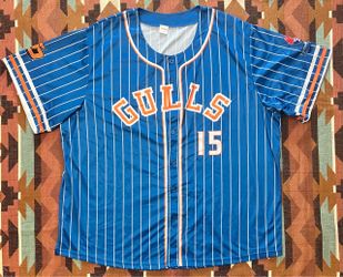 Hockey San Diego Gulls SGA Baseball Jersey Blue Pinstripe Unisex Adult XL