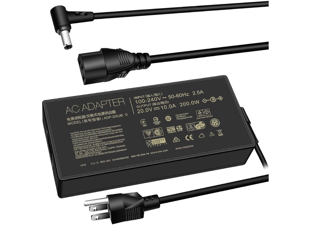200W Charger ADP-200JB D for ASUS Rog G15 GA503QM-HQ121R GA503Q TUF Dash F15 FX516PR Gaming Laptop Power AC Adapter Supply Cord