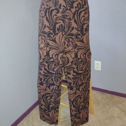 Chico's brown & black pull on pants 2 front pockets & 2 back faux pockets sz 1.5(10R)
