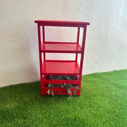Red Wooden Shelf/ Table