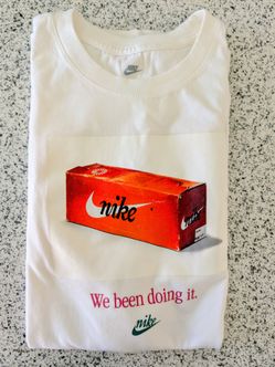 Nike White Graphic Logo T-Shirt - "We been doing it."