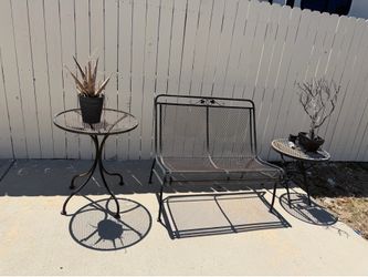 Outdoor metal chair and table set