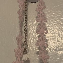 pink soft flower choker necklace 