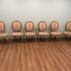 Vintage Style Matching Side And Armchairs 