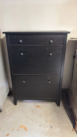 Espresso Shoe cabinet - hold 4 rows of shoes