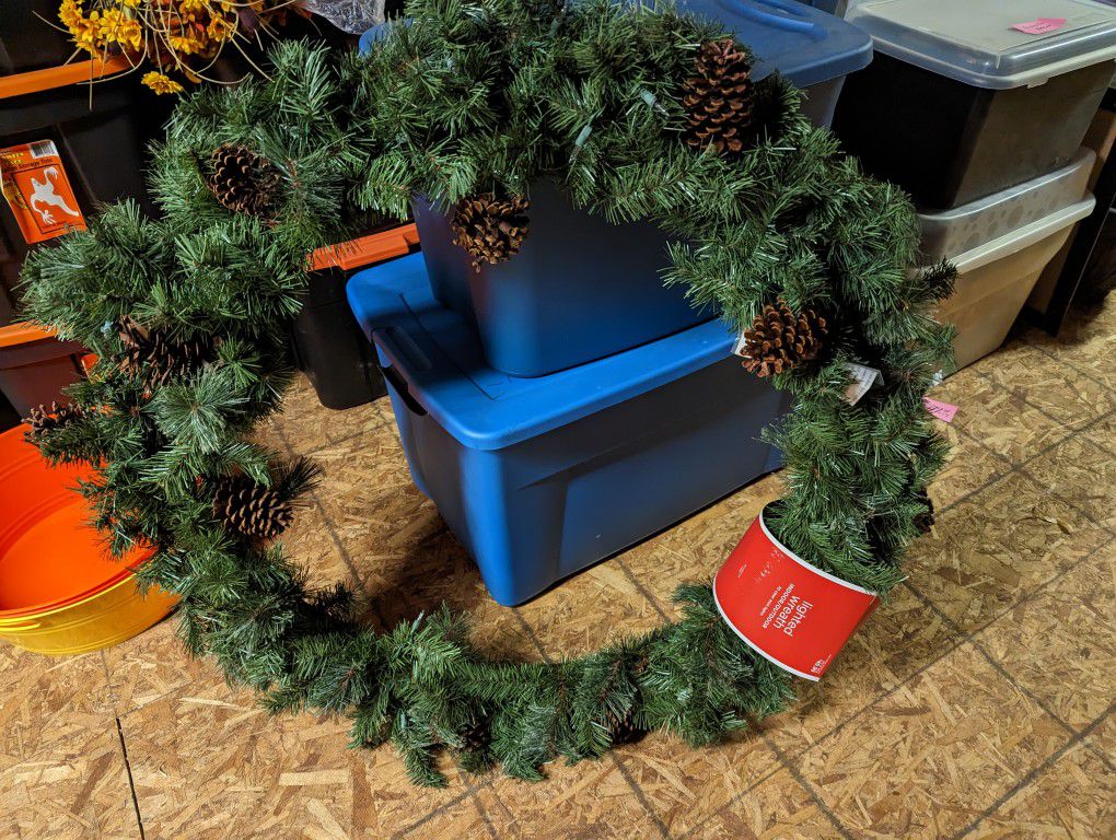 Artificial Lit Wreath