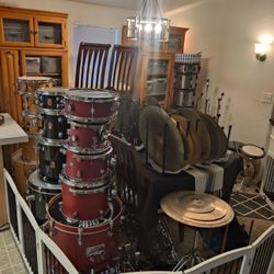 Massive Inventory Of Drum sets Cymbals Snare Drums Stands Pedals Thrones 50% Or More Off Retail