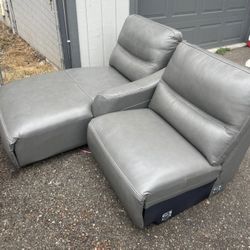 Brand New Dania Leather Sectional (2 Pieces)