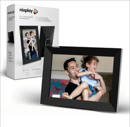 Nixplay Digital Touch Screen Picture Frame with WiFi - 10.1” Photo Frame, Connecting Families & Friends (Black/Gold)