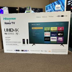 75”Hisense Roku Smart 4K TV