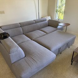 Large Sectional Couch with Expandable Sleeper Sofa