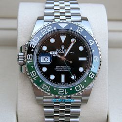 ROLEX 126720VTNR GMT MASTER II-LEFT HANDED SPRITE NIB - T2190