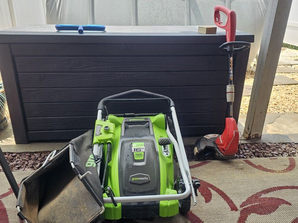 Corded Lawn Mower And Corded Weed Wacker