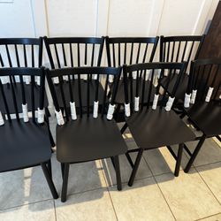 LUE BONA Winston Black Windsor Dining Chair Farmhouse Wooden Spindle Back Dining Chair Side Chair for Dining Room