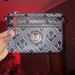 Milan Cross Body Black And White Bag 