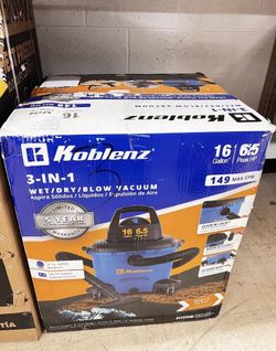 ⭐ 16 Gallon 6.5 Peak HP Wet/Dry Shop Vac – 3-in-1 Vacuum & Blower – New in Box