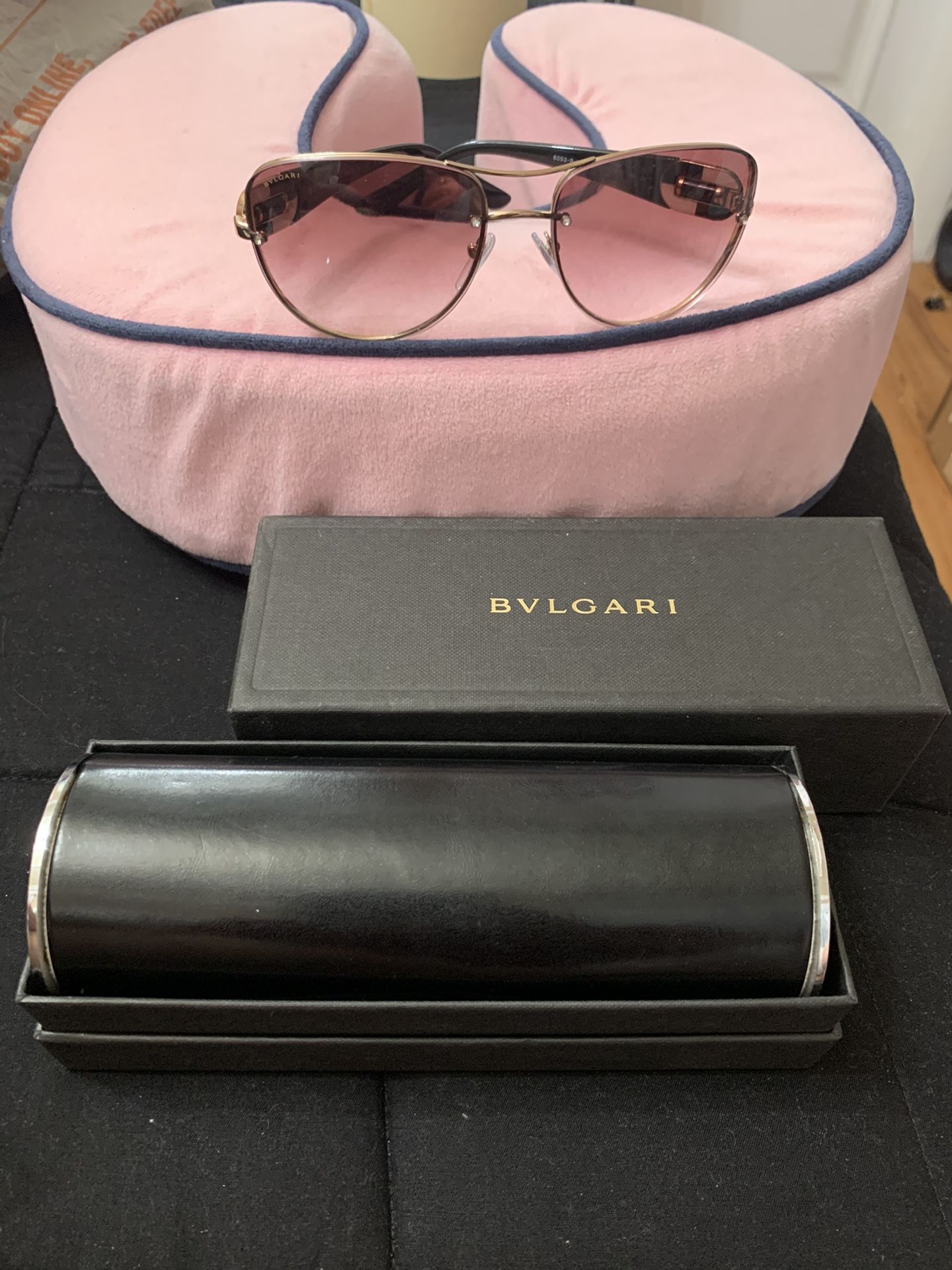 Gorgeous Rose Lilac Authentic Bvlgari Sunglasses Women Swarovski Crystal Shield