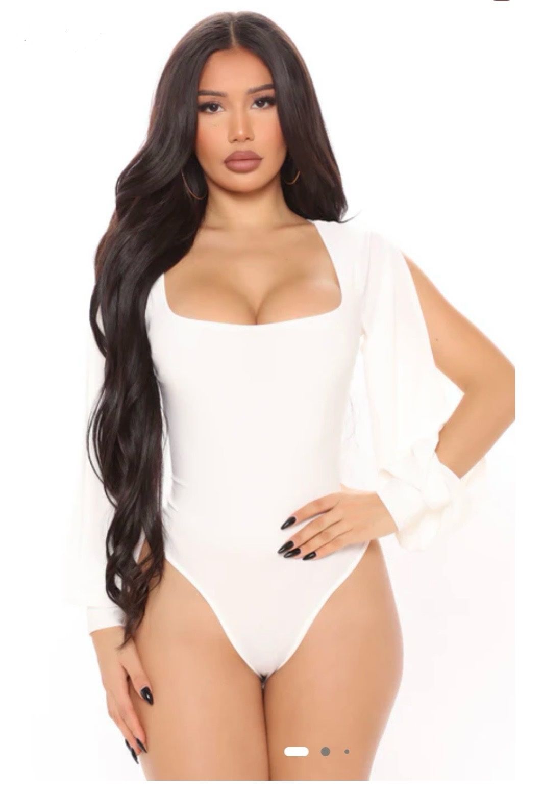 FASHION NOVA SPLIT SLEEVE BODYSUIT SIZE SMALL