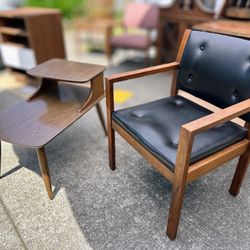 MCM Style Side Table And Chair