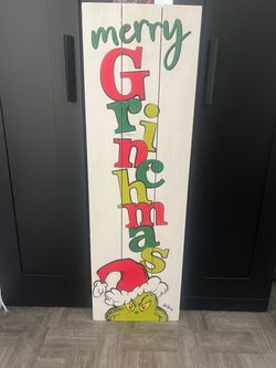 Dr. Seuss Merry Grinchmas Wooden Porch Sign 3’ 9”