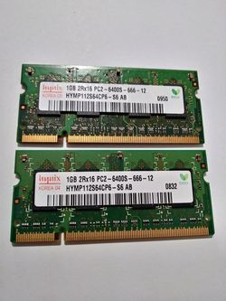 (2) 1GB laptop memory