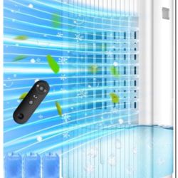 BALKO 25-INCH Evaporative Air Cooler, Swamp Cooler Air Conditioner w/Double Tanks, Smart Timer, 3 Ice Packs, 60W Windowless Air Conditioner, 70° Oscil