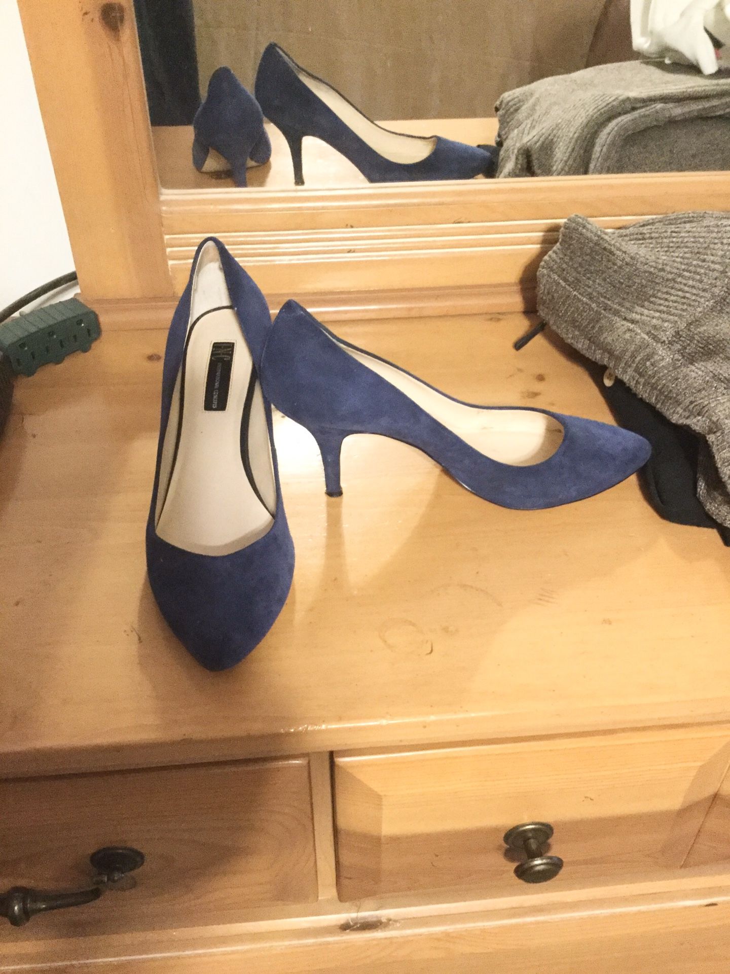 INC Blue Suede Heels