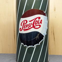 1960's Pepsi - Cola Metal Trash Can Original