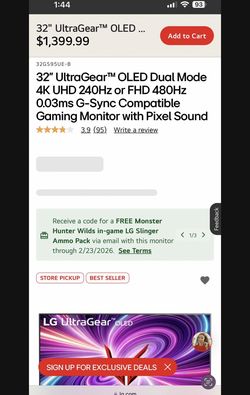Ultra gear 32 in OLED “NOT CURVED”