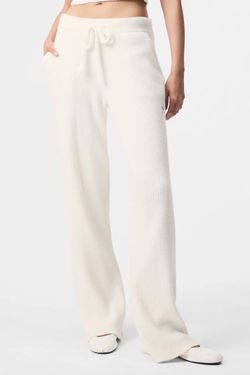 Alo Yoga Snuggle Up Sweater High-Waist Wide Leg Pant, XXS Ivory NWOT